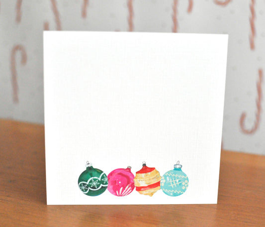 Vintage Ornaments Notecards - 4” square, set of 8