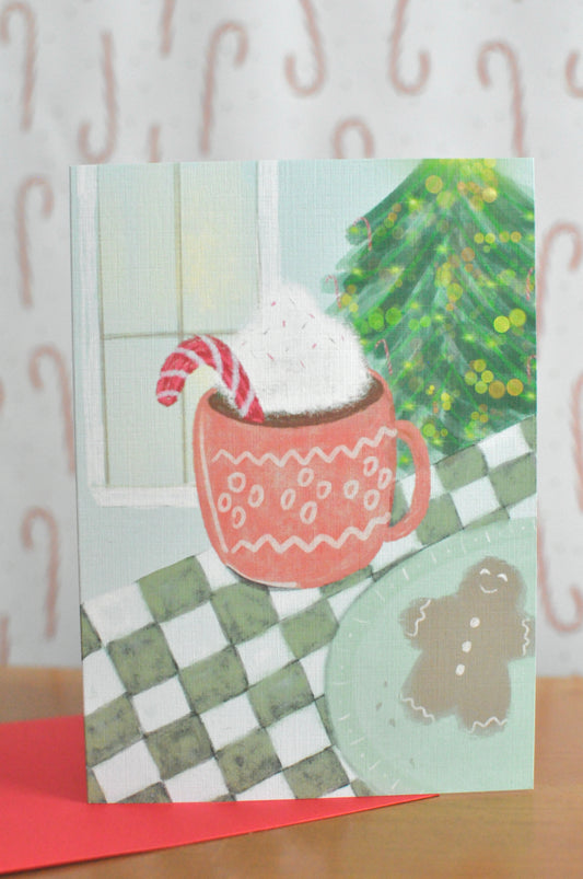 Hot Cocoa 5”x7” Greeting Card with envelope