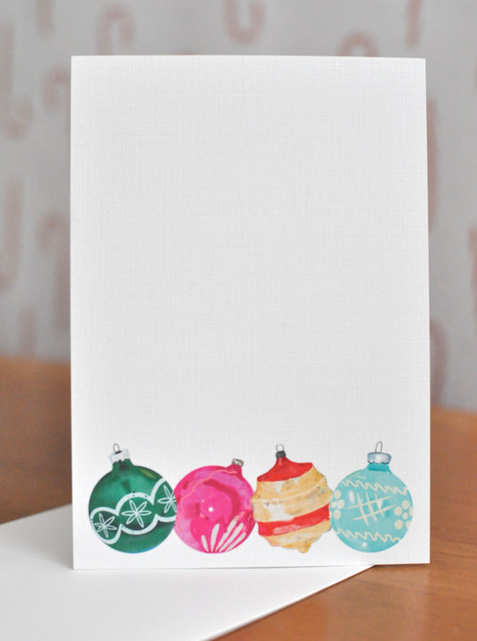 Vintage Ornaments Notecard Set - 3.5”x5” set of 8 with envelopes